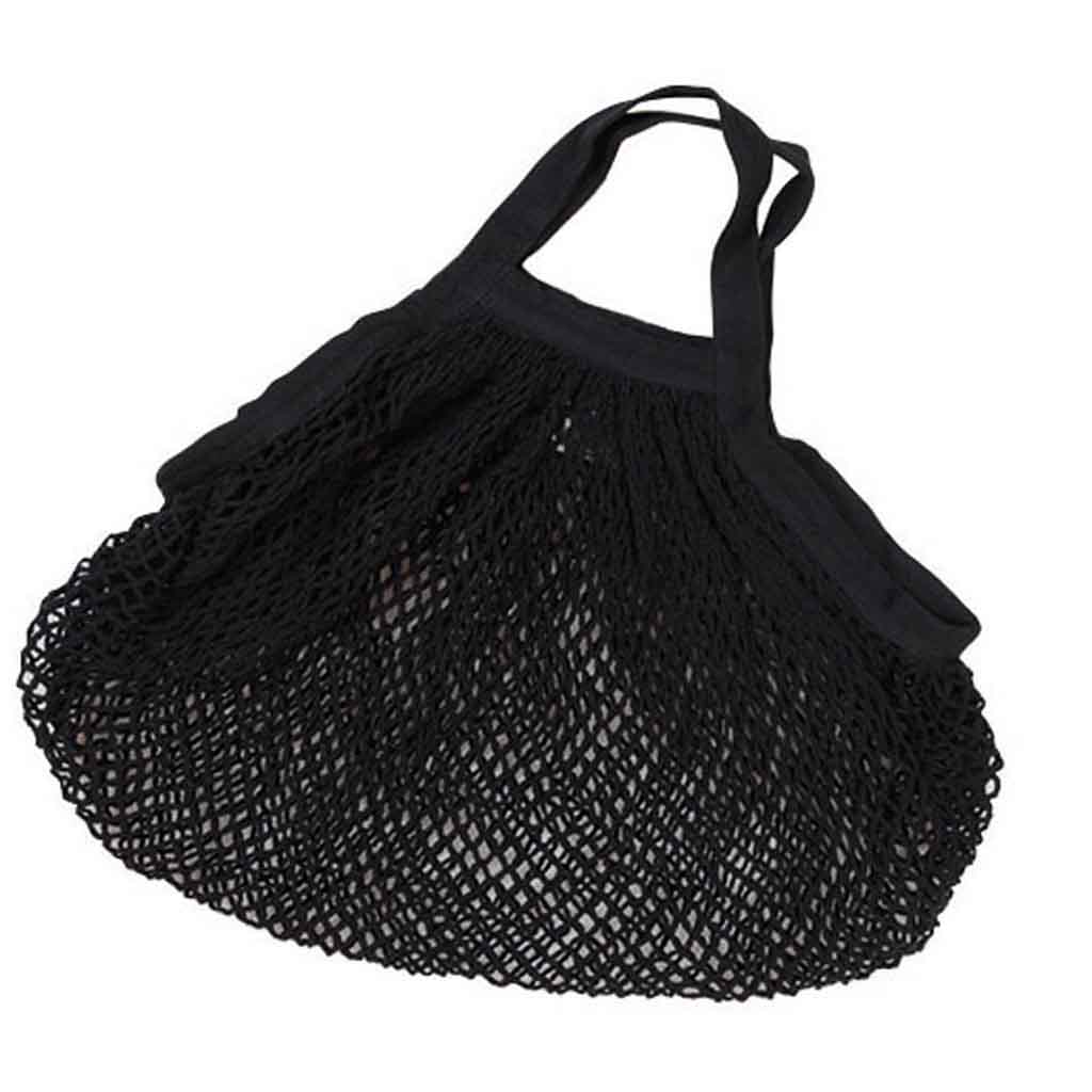 Τσάντα Δίχτυ Μαύρη με Κοντή Λαβή Ecodis από Οργανικό Βαμβάκι